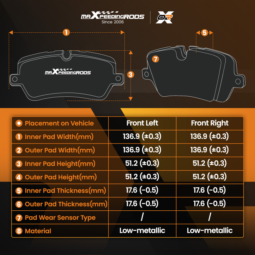 Front Brake Pads Set compatible for Citroen Berlingo C3 C4 compatible for DS3 Xsara compatible for DS DS3 1610489680