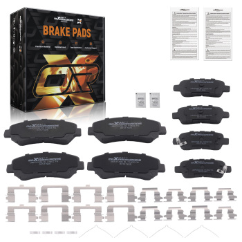 Front Rear Ceramic Brake Pads Set compatible for Nissan Juke Nismo RS 2014-17/Rogue 2008-13