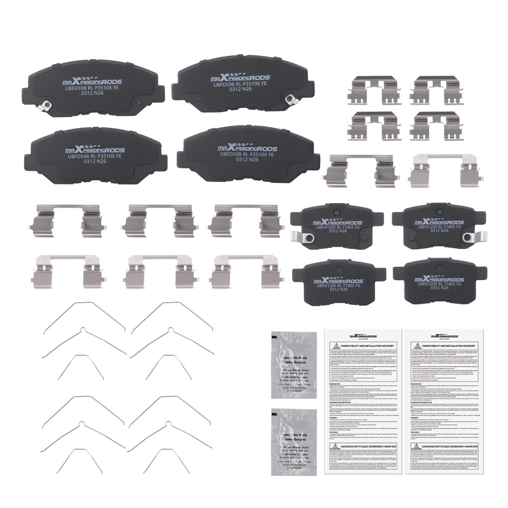 Front Rear Ceramic Brake Pads Set compatible for Honda Accord 2008 2009-2017 P914 P1451