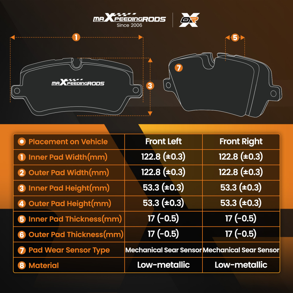 Front Brake Pads Set compatible for Opel Adam M13 2013-2019/Corsa D S07 2006-2014 093191697