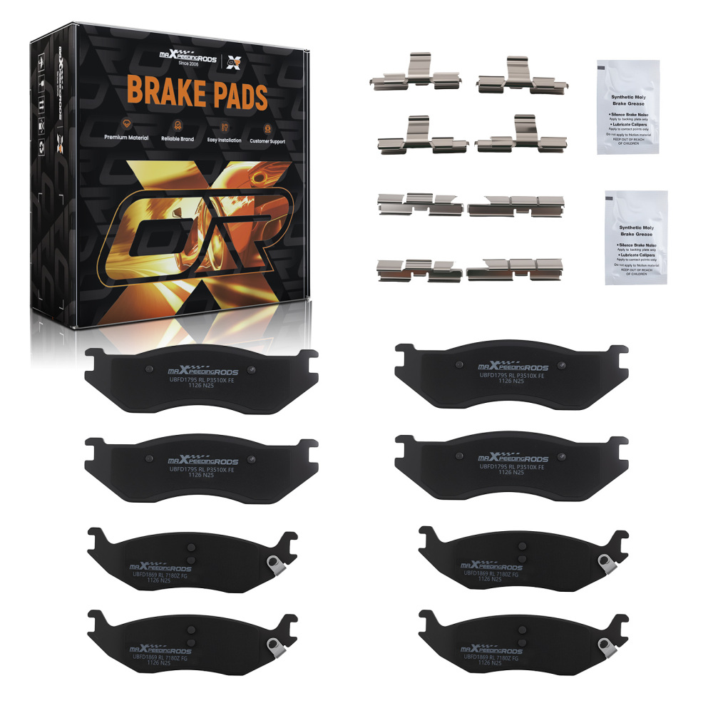 Front Rear Brake Pads Set compatible for Dodge Durango 2003-2006/Compatible for Ram 1500 2002-2005 D966