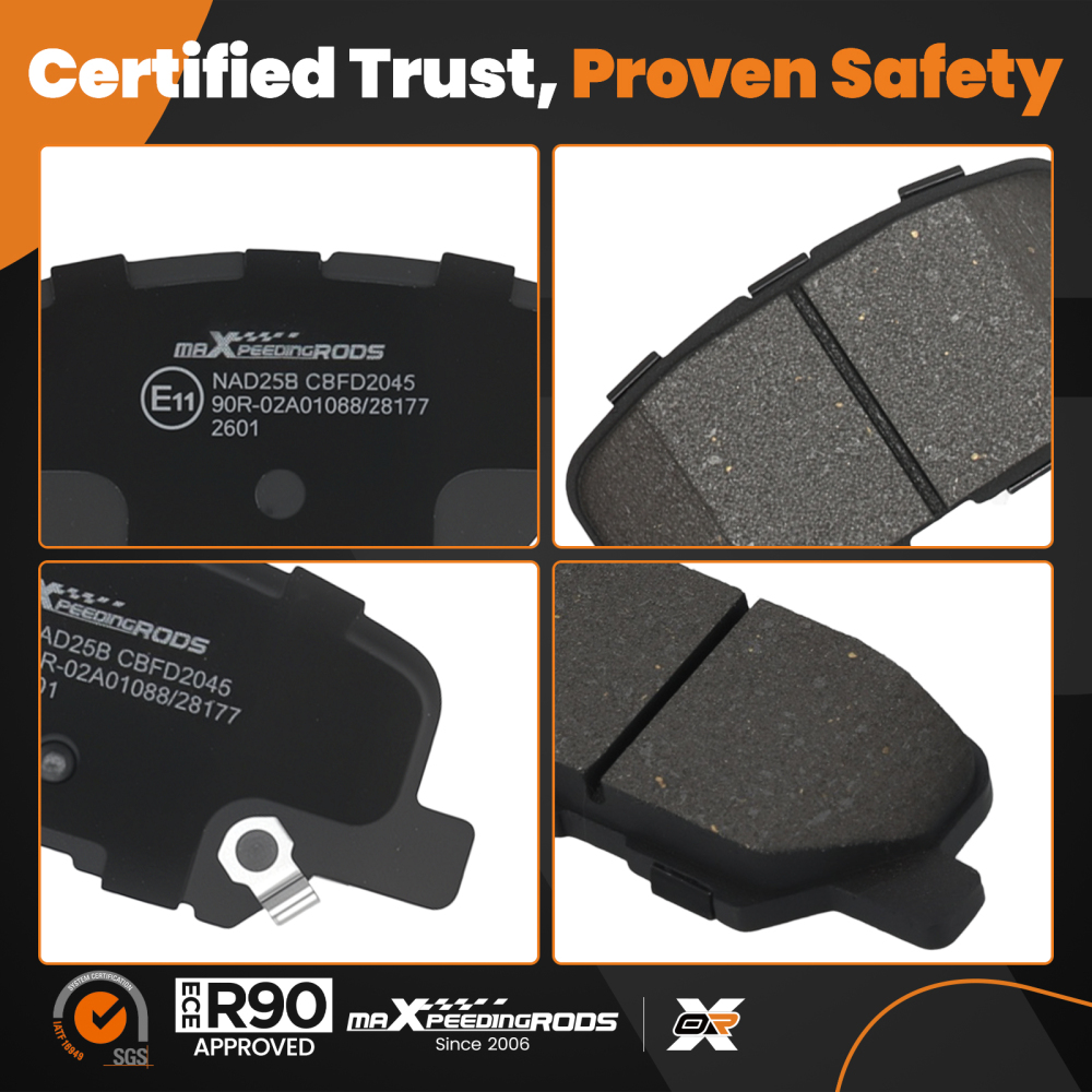 4pcs Rear Brake Pads compatible for Peugeot 4008/Compatible for Mitsubishi Outlander 2012-2012 1619790780