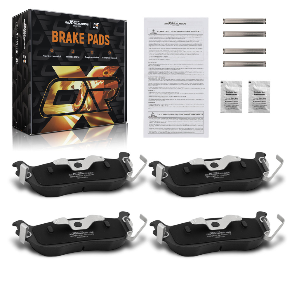 Rear Ceramic Brake Pads Set compatible for Infiniti QX56 2004-2010 compatible for Nissan Titan 2004-2015