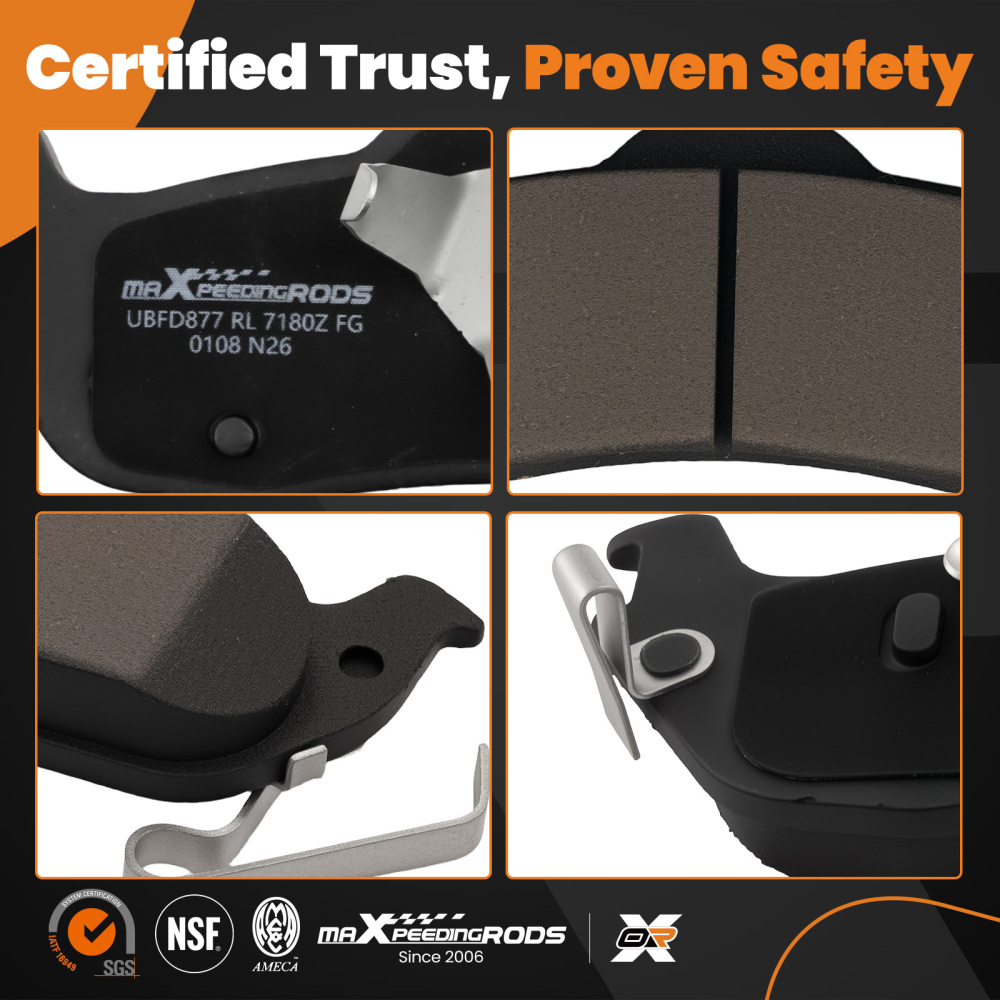 Rear Ceramic Brake Pads Set compatible for Infiniti QX56 2004-2010 compatible for Nissan Titan 2004-2015