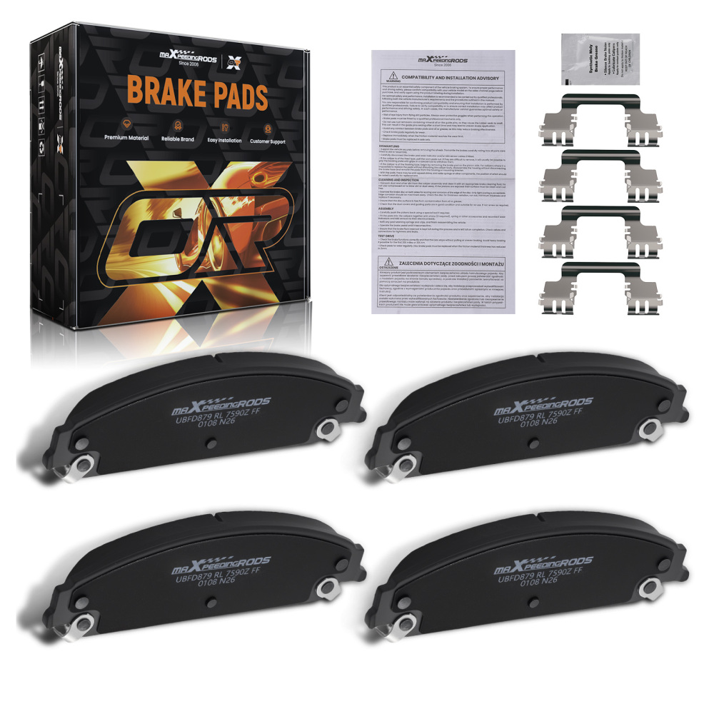 Front Ceramic Brake Pads Set compatible for Chrysler 200 2013-2014/Compatible for Chrysler 300 2005-2019