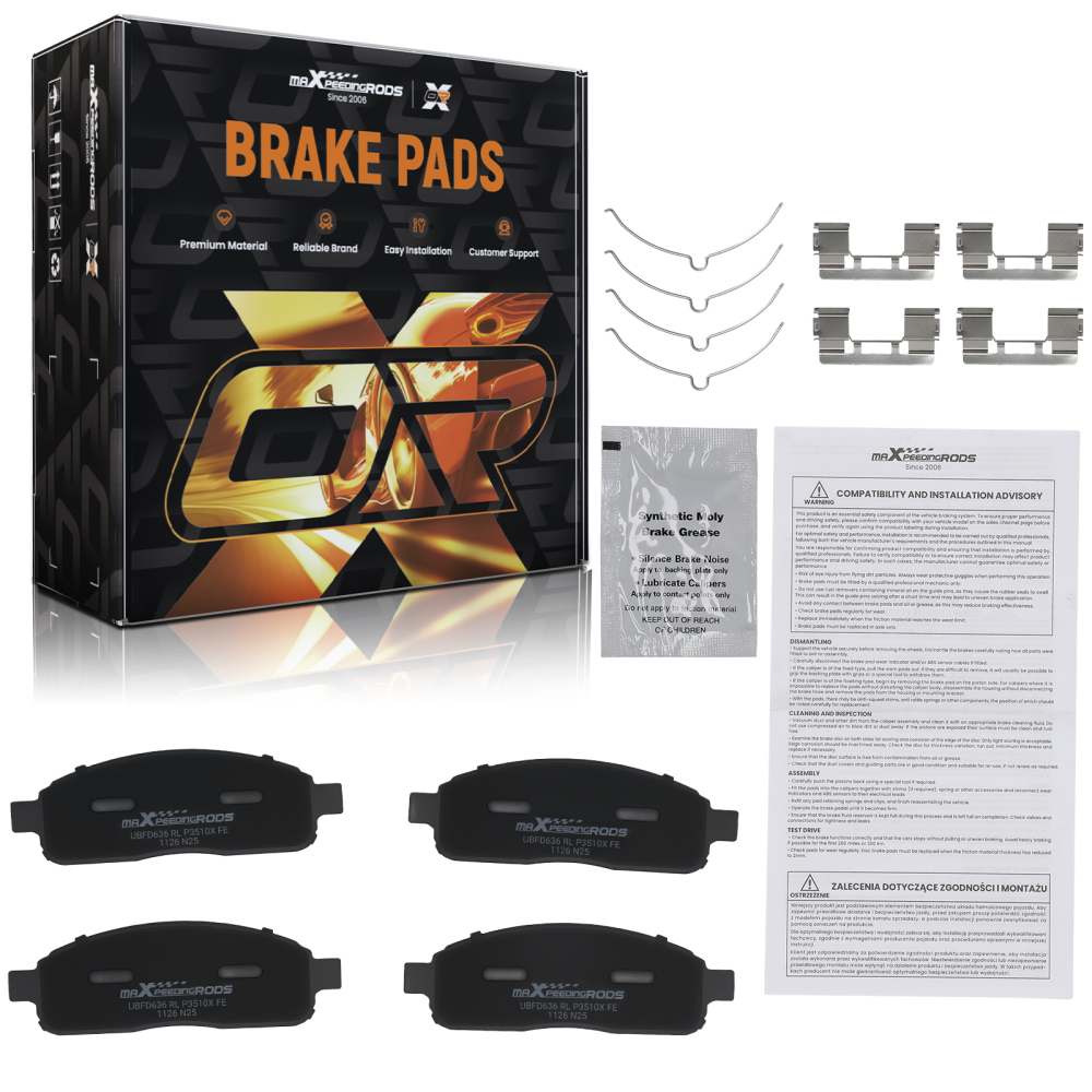 Front Brake Pads Set compatible for Ford F-150 2004-2009/F-150 Heritage 2004 D1083 P-1083