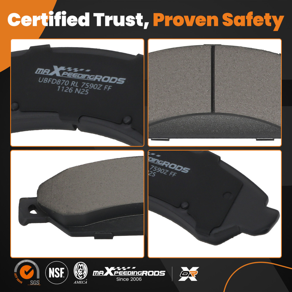 Brake Pads Front Ceramic compatible for Chevrolet Avalanche compatible for Silverado 1500 compatible for Tahoe 2005-2020