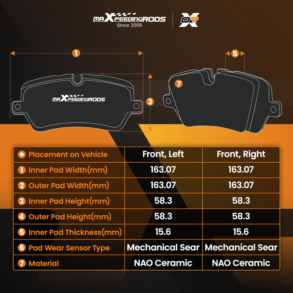 Front Ceramic Brake Pads Set compatible for Buick Allure compatible for LaCrosse 2008-2009/Lucerne 2006-11