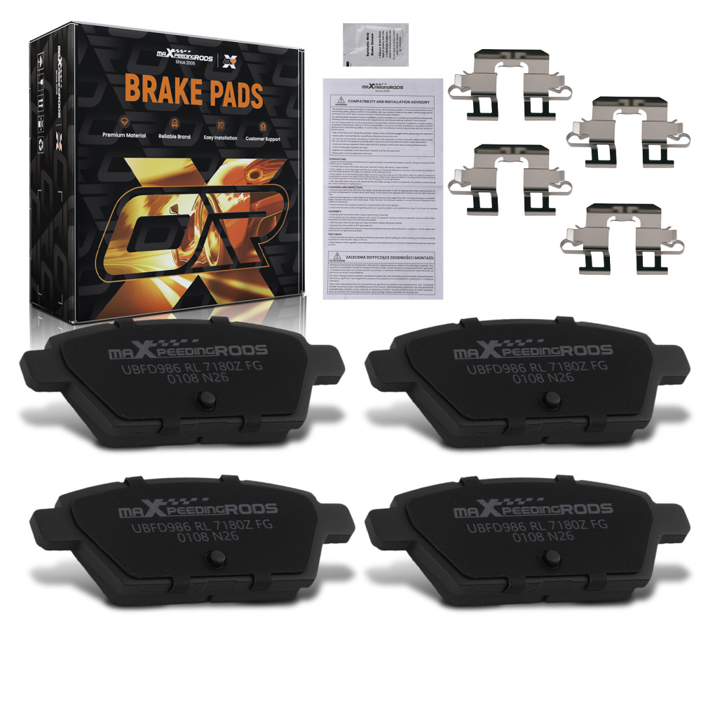 Rear Ceramic Brake Pads Set compatible for Ford Fusion 2006-2012/Compatible for Lincoln MKZ 2007-2012