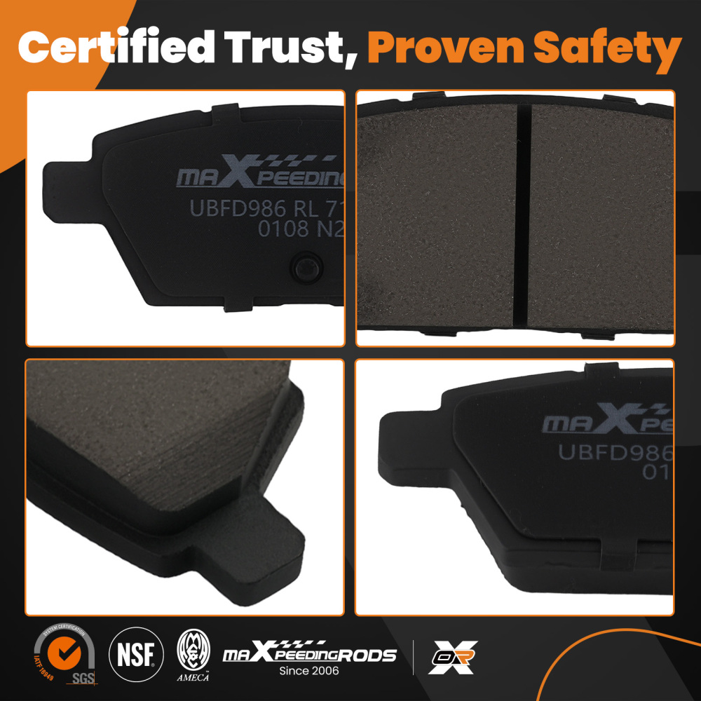 Rear Ceramic Brake Pads Set compatible for Ford Fusion 2006-2012/Compatible for Lincoln MKZ 2007-2012