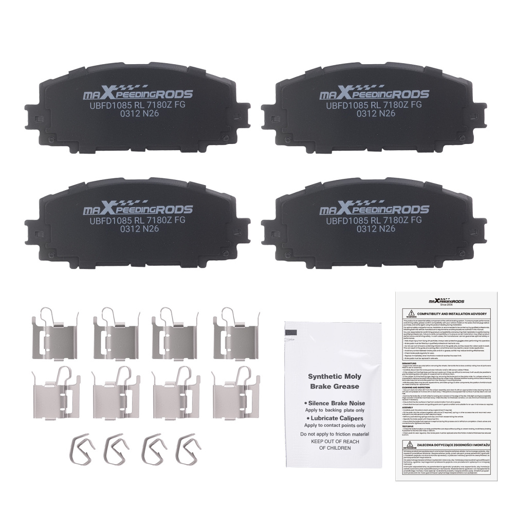 Front Ceramic Brake Pads Set compatible for Lexus CT200h 2011-2017 compatible for Scion iQ 2013 P1184