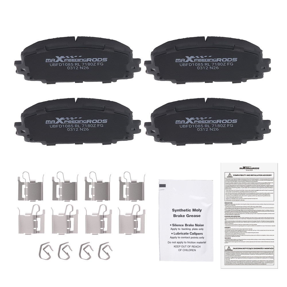 Front Ceramic Brake Pads Set compatible for Lexus CT200h 2011-2017 compatible for Scion iQ 2013 P1184