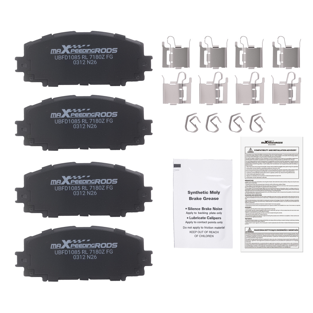 Front Ceramic Brake Pads Set compatible for Lexus CT200h 2011-2017 compatible for Scion iQ 2013 P1184