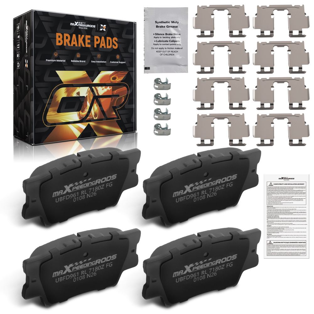 Rear Ceramic Brake Pads Set compatible for Toyota Camry 2007-2023 Matrix 2009-2013 D1212