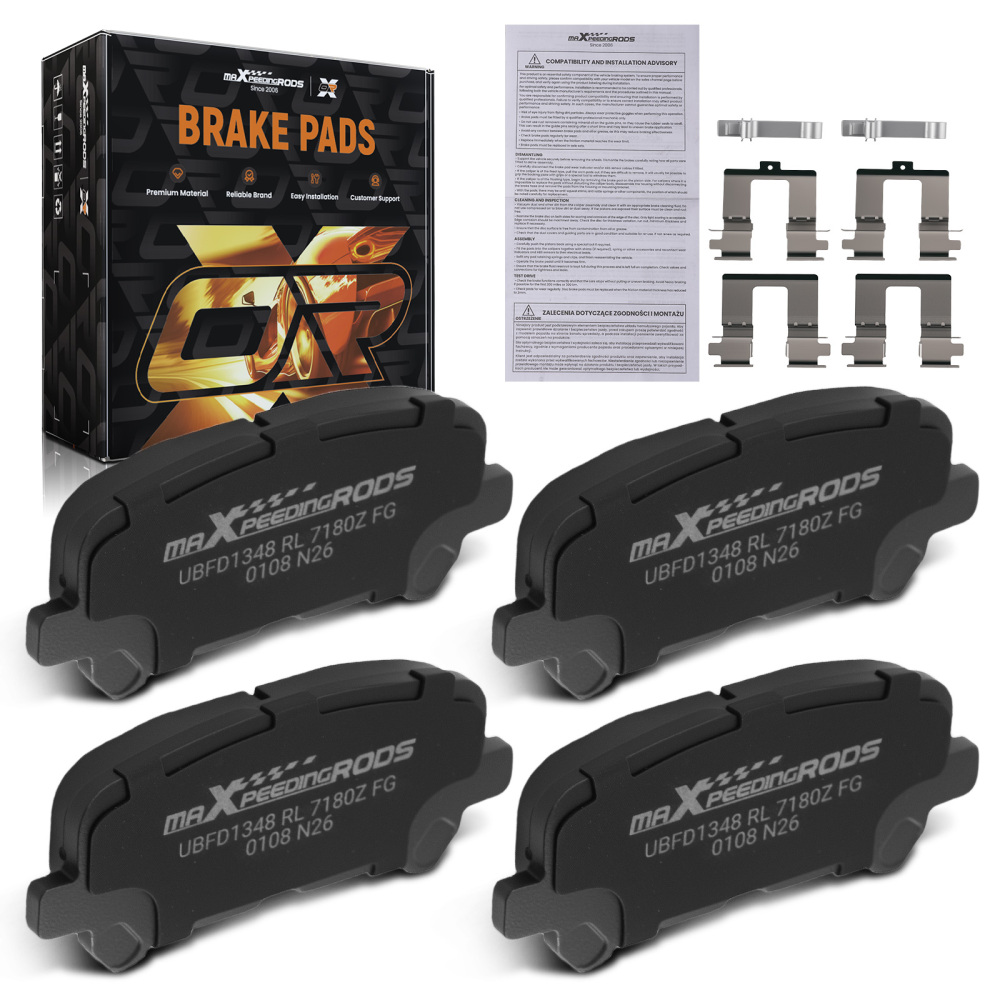 4pcs Rear Ceramic Brake Pads Kit compatible for Acura MDX ZDX compatible for Honda Odyssey Pilot D1281