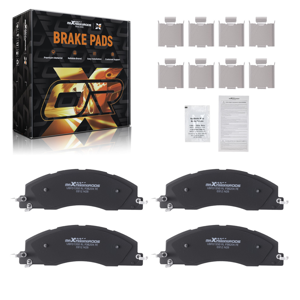 Front Disc Brake Pads Set compatible for Dodge Ram 2500 3500 2009-2010 P1399 w/Hardware
