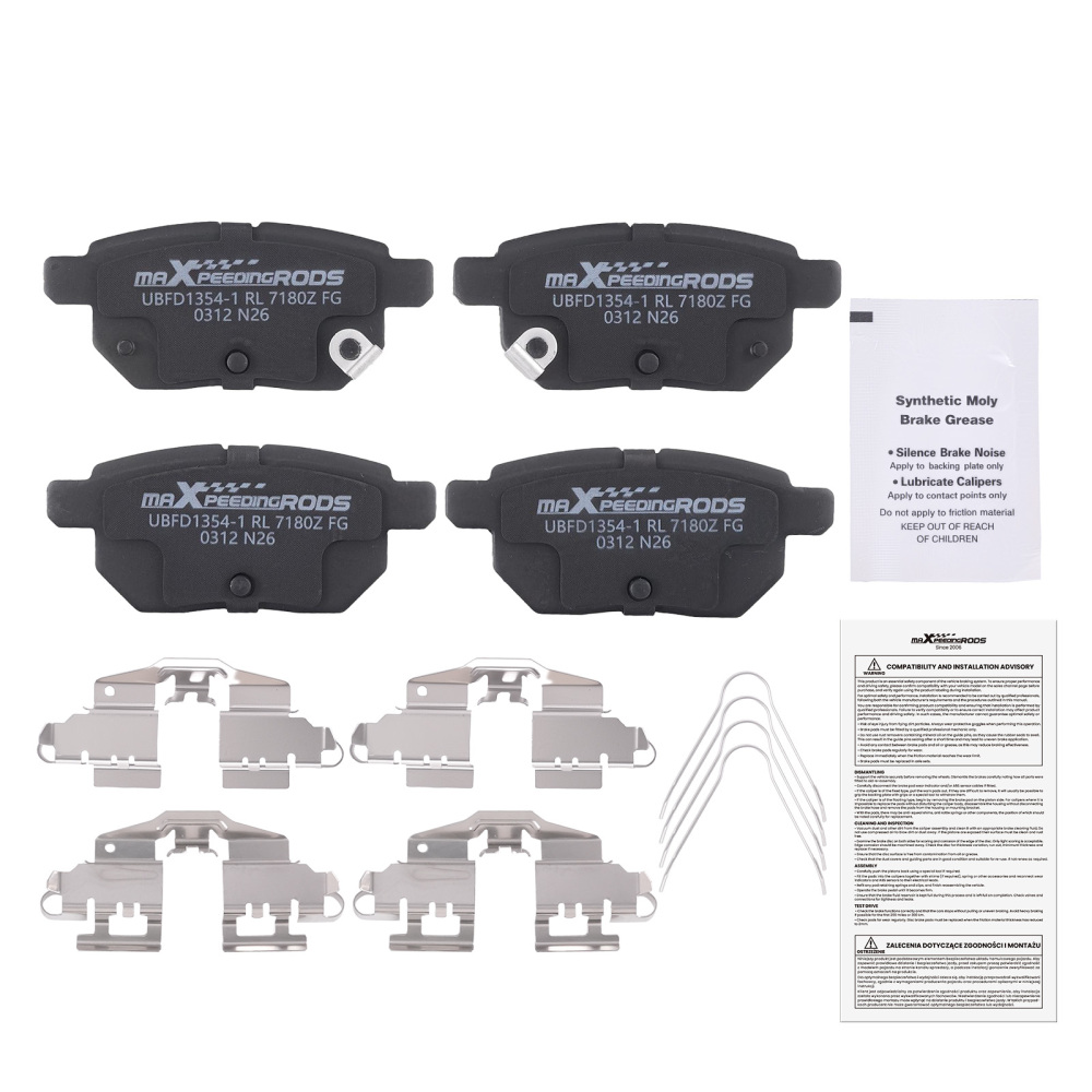 Rear Ceramic Brake Pads Set compatible for Lexus CT200h 2011-17 compatible for Toyota Corolla iM 2017-2018