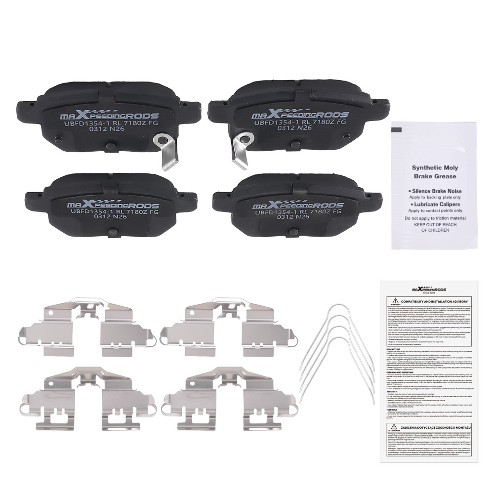 Rear Ceramic Brake Pads Set compatible for Lexus CT200h 2011-17 compatible for Toyota Corolla iM 2017-2018
