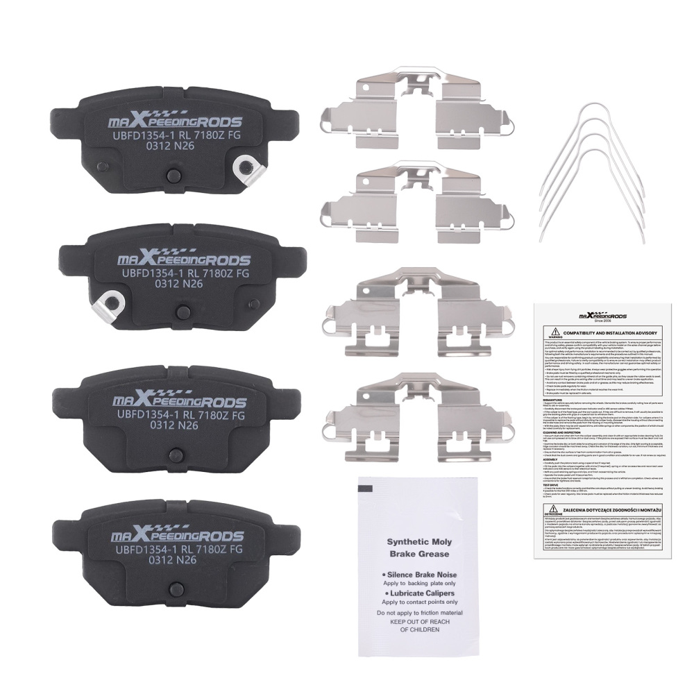 Rear Ceramic Brake Pads Set compatible for Lexus CT200h 2011-17 compatible for Toyota Corolla iM 2017-2018