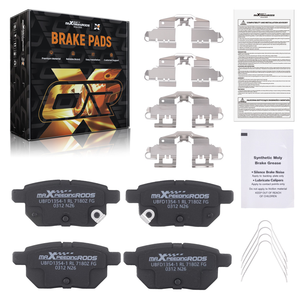 Rear Ceramic Brake Pads Set compatible for Lexus CT200h 2011-17 compatible for Toyota Corolla iM 2017-2018
