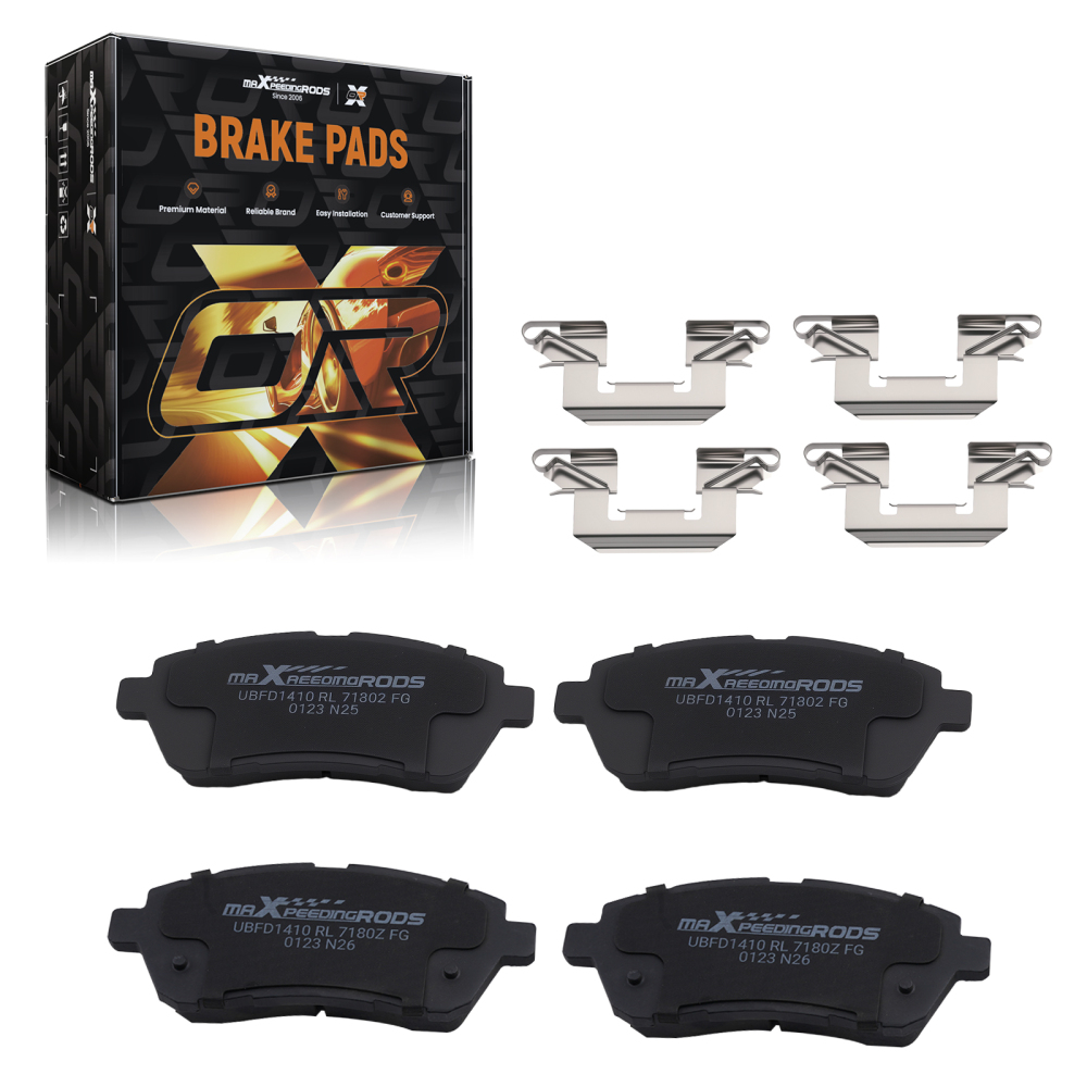 4pcs Front Ceramic Brake Pads Set compatible for Ford Fiesta 2011-19/Compatible for Mazda 2 2011-14 D1454