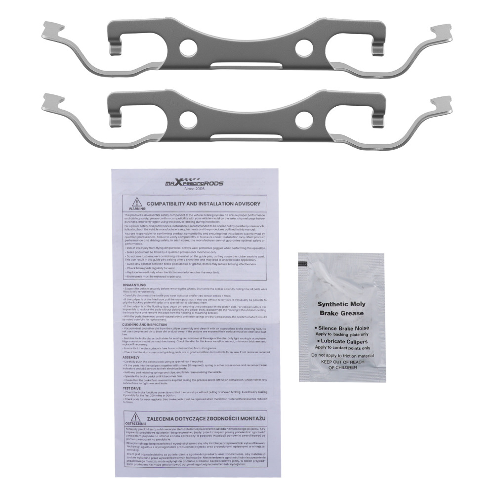 4pcs Front Brake Pads Set compatible for Jeep Grand Cherokee 2011 2012-2016 w/Pad Shims