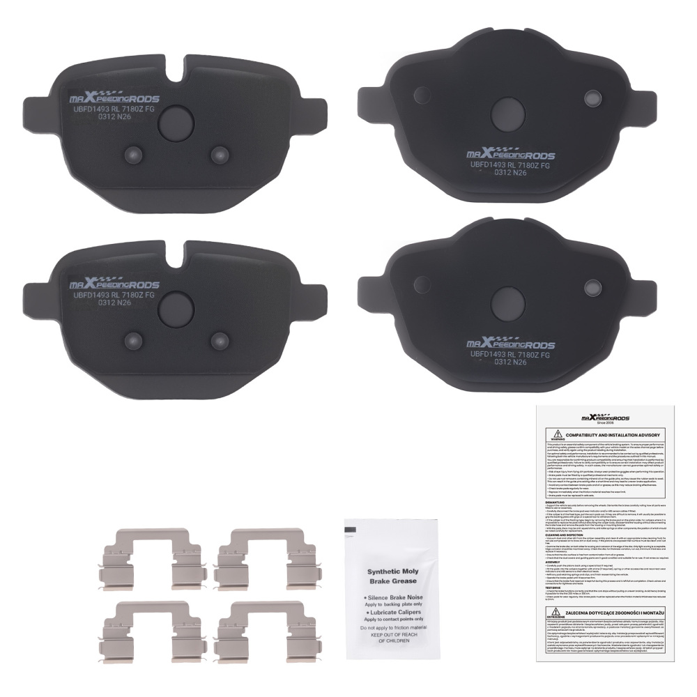 Rear Ceramic Brake Pads Kit compatible for BMW 528i xDrive 2012-2016 /535d xDrive 2014-2016