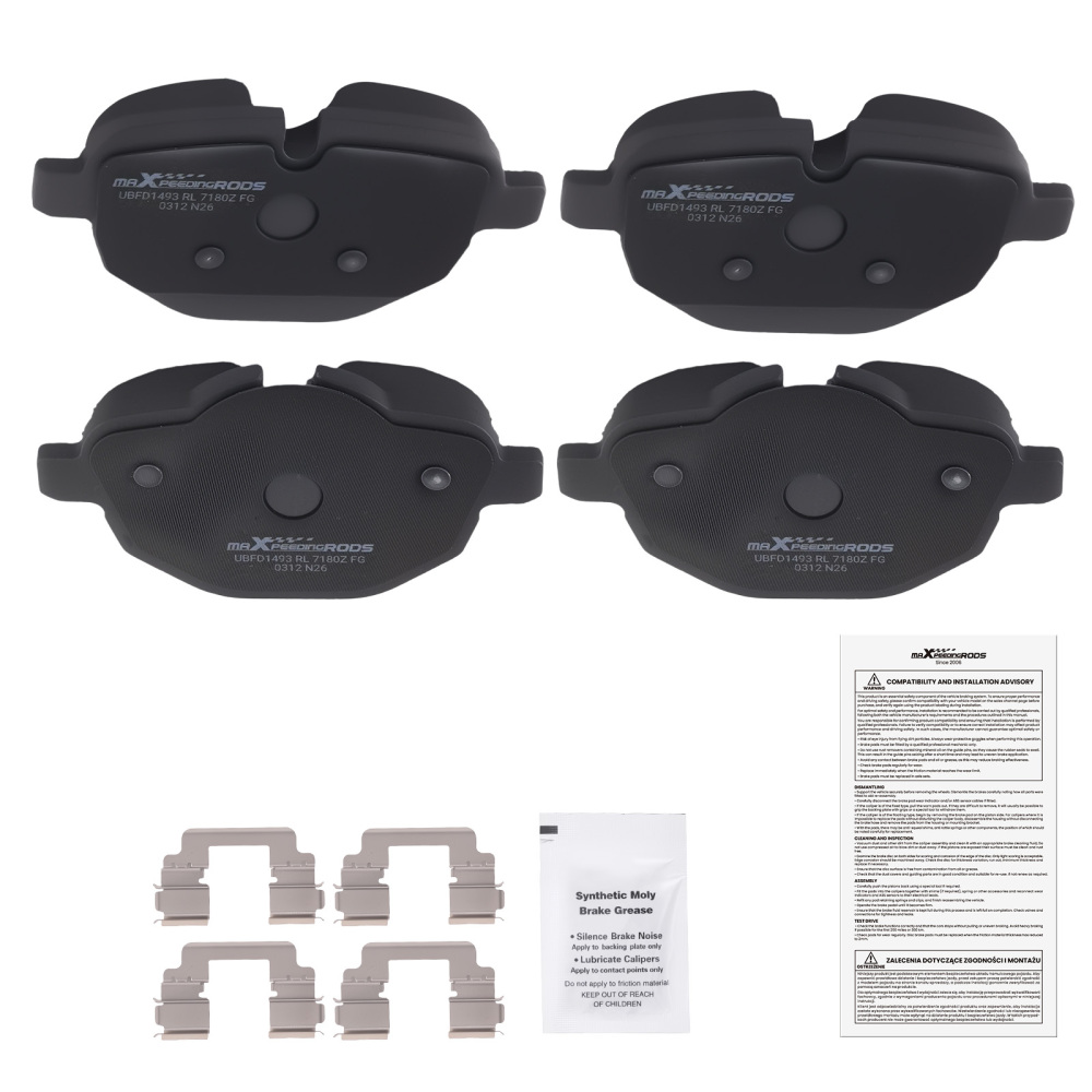 Rear Ceramic Brake Pads Kit compatible for BMW 528i xDrive 2012-2016 /535d xDrive 2014-2016