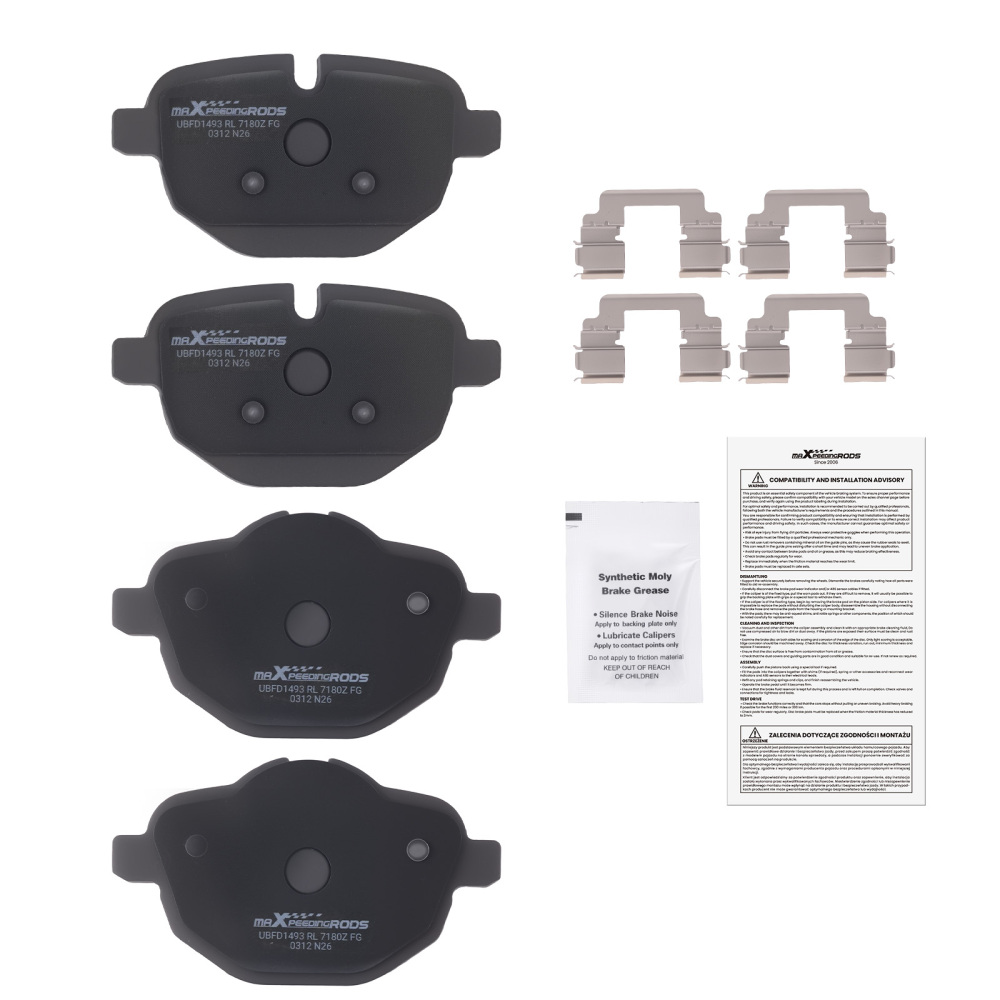 Rear Ceramic Brake Pads Kit compatible for BMW 528i xDrive 2012-2016 /535d xDrive 2014-2016