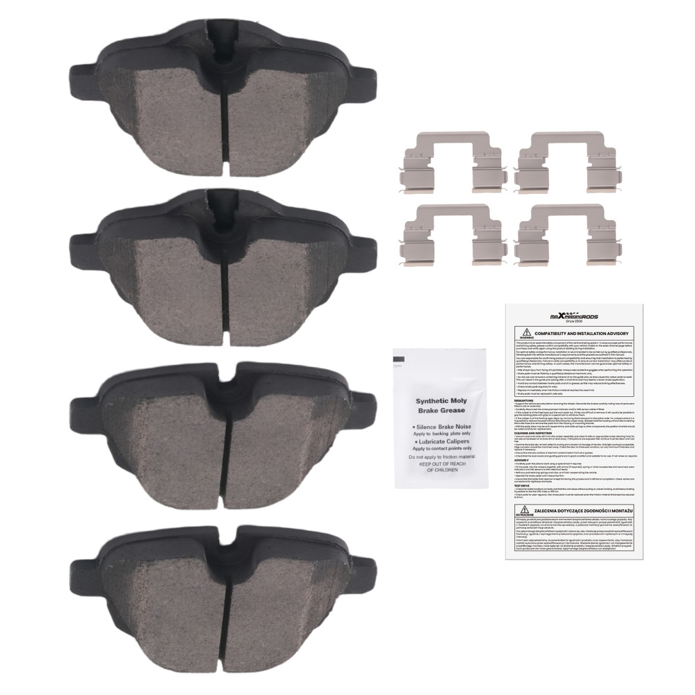 Rear Ceramic Brake Pads Kit compatible for BMW 528i xDrive 2012-2016 /535d xDrive 2014-2016