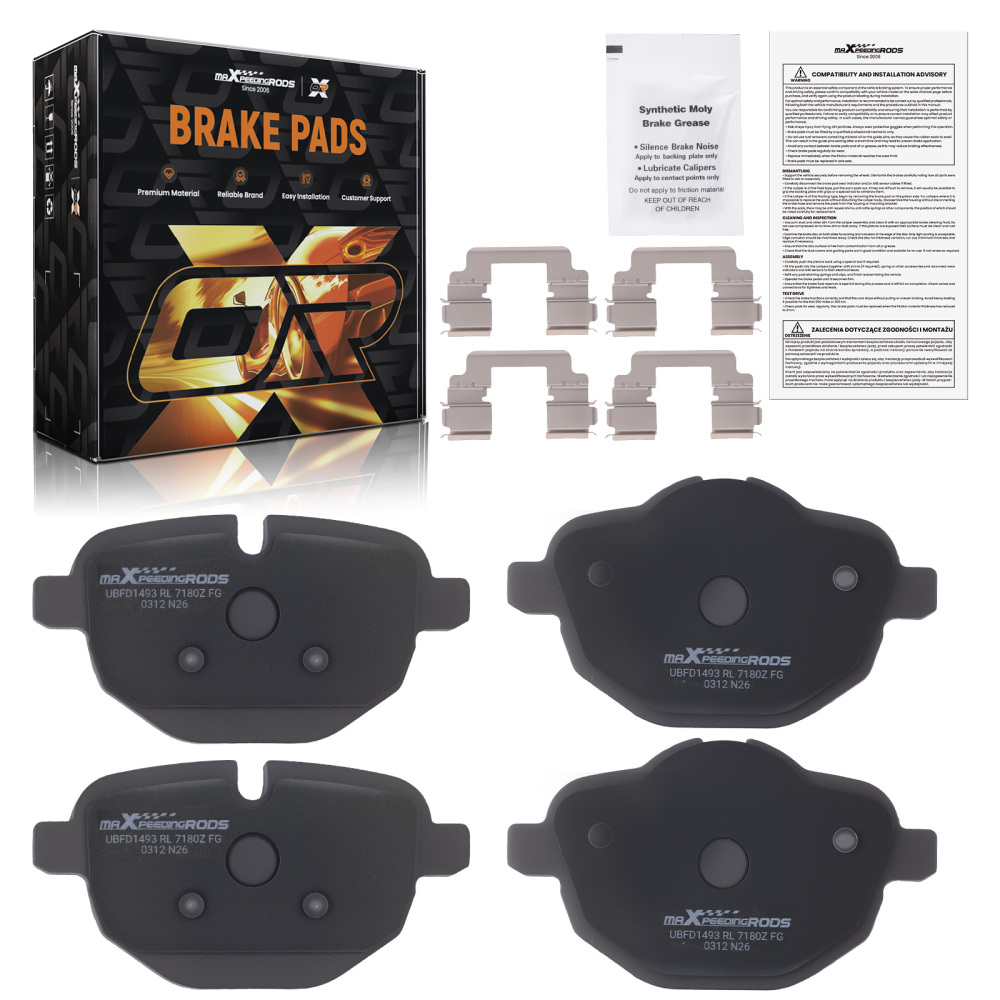 Rear Ceramic Brake Pads Kit compatible for BMW 528i xDrive 2012-2016 /535d xDrive 2014-2016