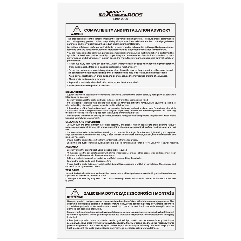 Front Ceramic Brake Pads compatible for Scion FR‑S/Compatible for Toyota GR86/Compatible for Subaru Forester Impreza