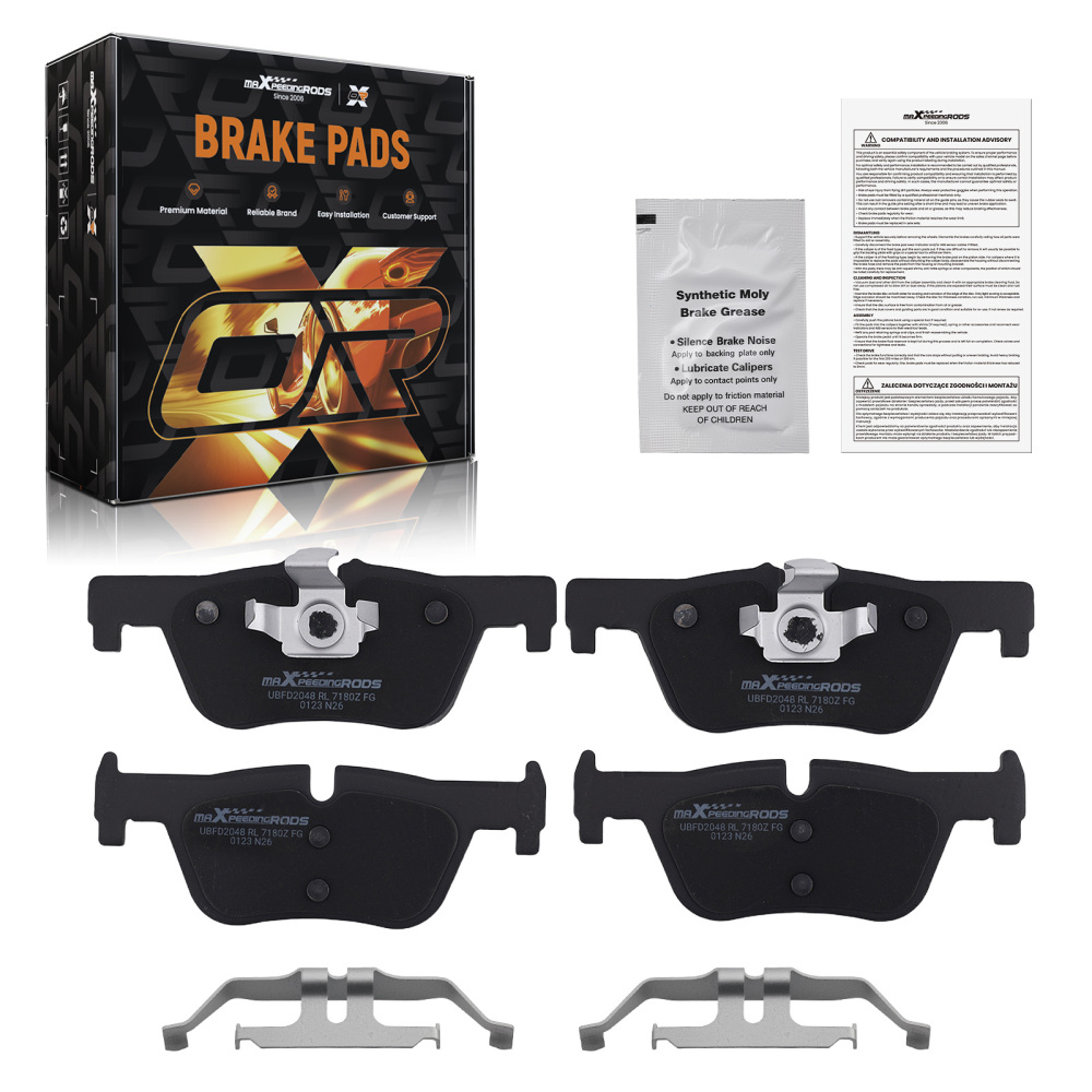 4pcs Rear Ceramic Brake Pads Kit compatible for BMW 228i 230i 320i 328d 328i 330i 428i 430i