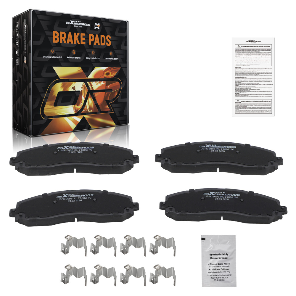 Rear Ceramic Brake Pads Set compatible for Ford F-450 Super Duty 2013-2016 F-250 F-350