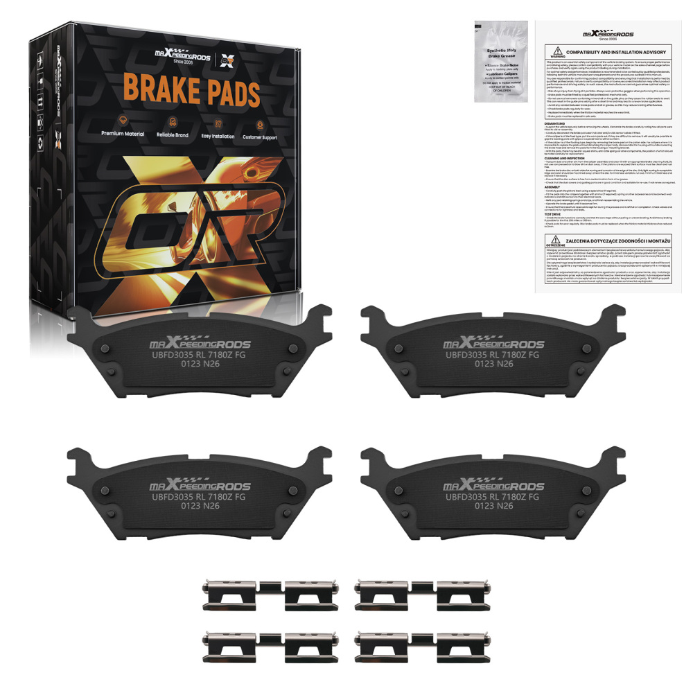 Rear Ceramic Brake Pads Set compatible for Ford F-150 2015-2020/Expedition 2018-2021 D1790