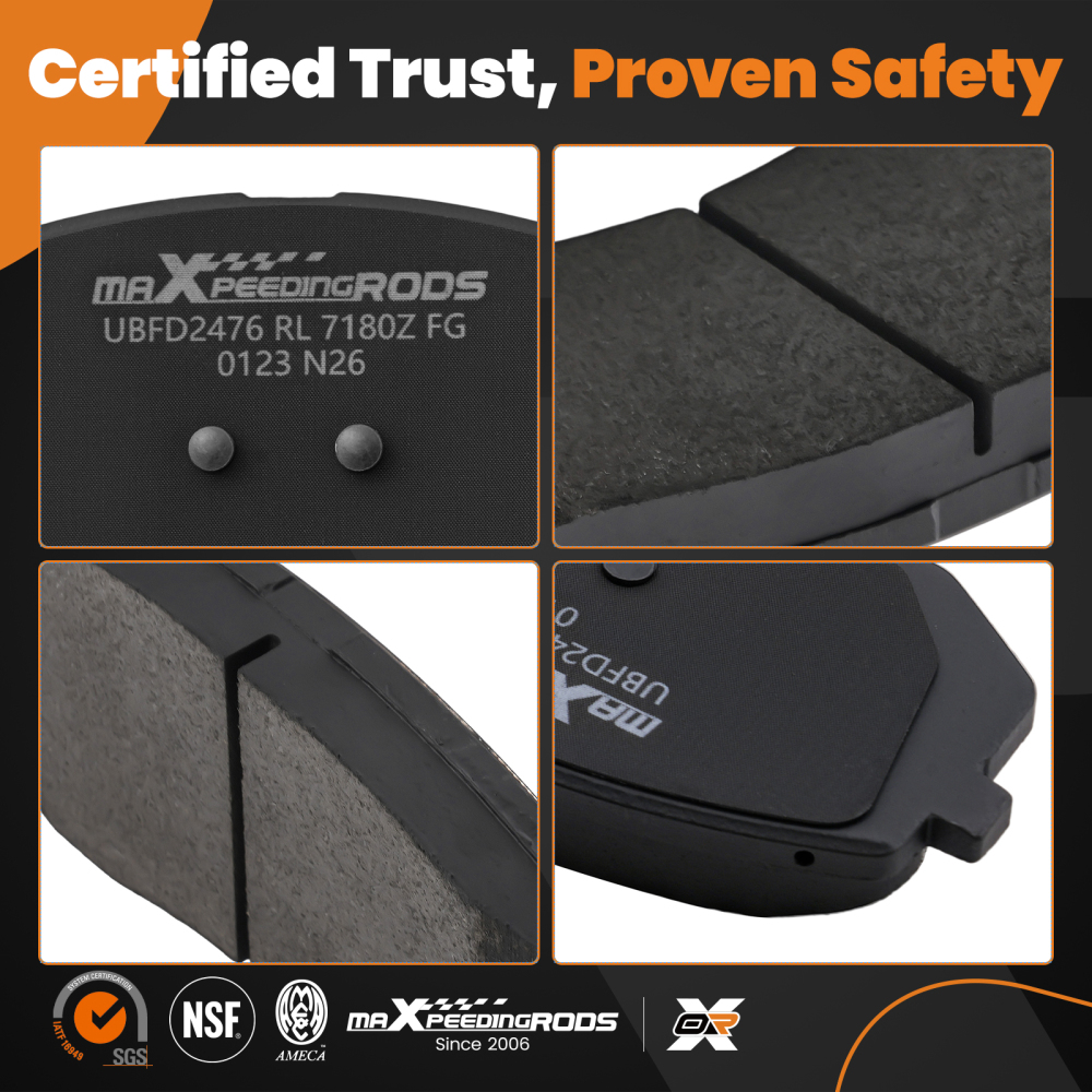 Front Ceramic Brake Pads Set compatible for Hyundai Kona Electric 2021-2024/Sonata 2015-19