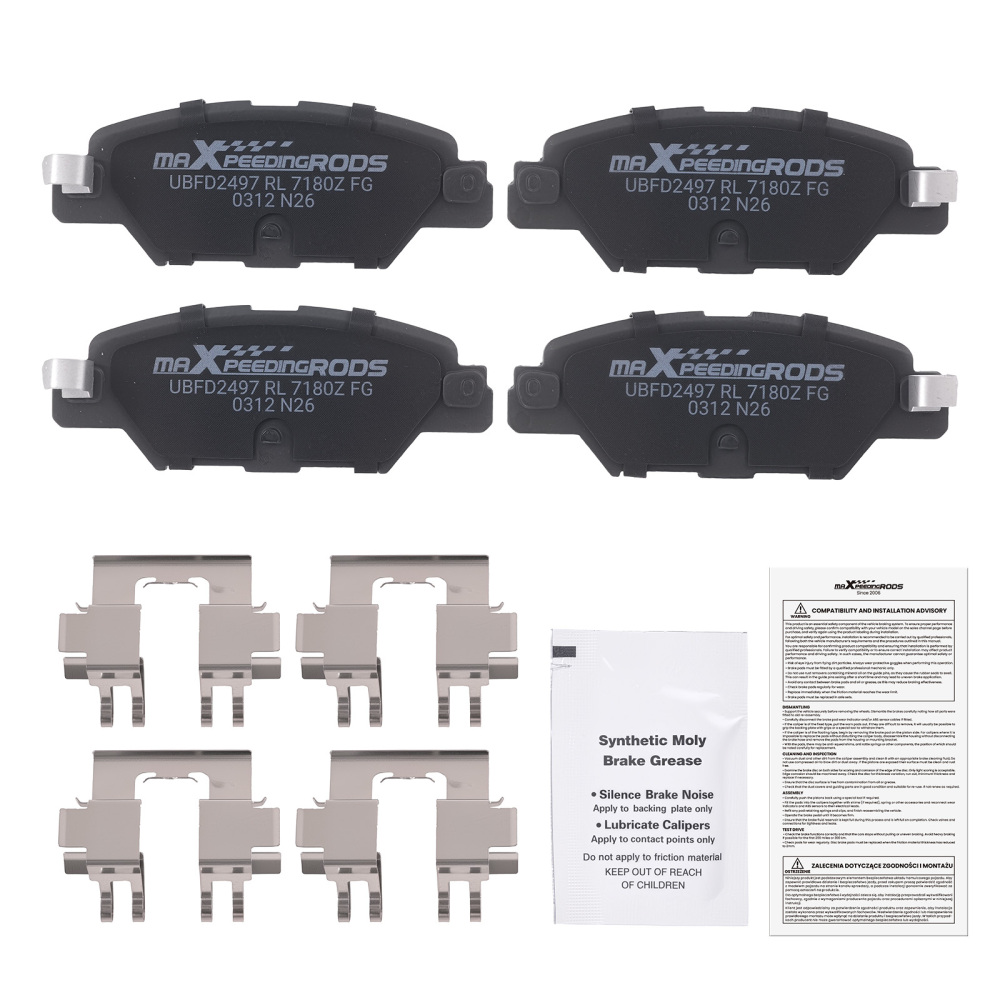 4pcs Rear Ceramic Brake Pads Kit compatible for Mazda CX-5 2016 2017 2018-2025 P1846 D1846