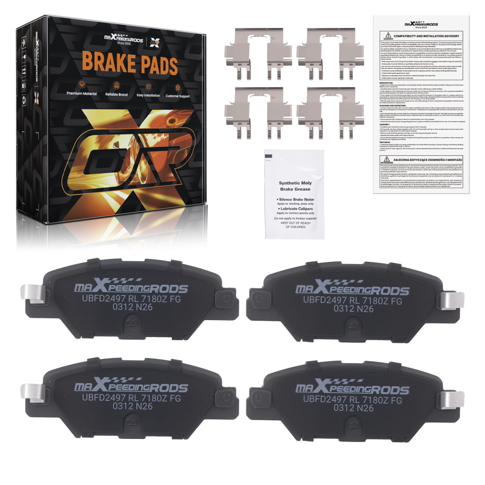 4pcs Rear Ceramic Brake Pads Kit compatible for Mazda CX-5 2016 2017 2018-2025 P1846 D1846