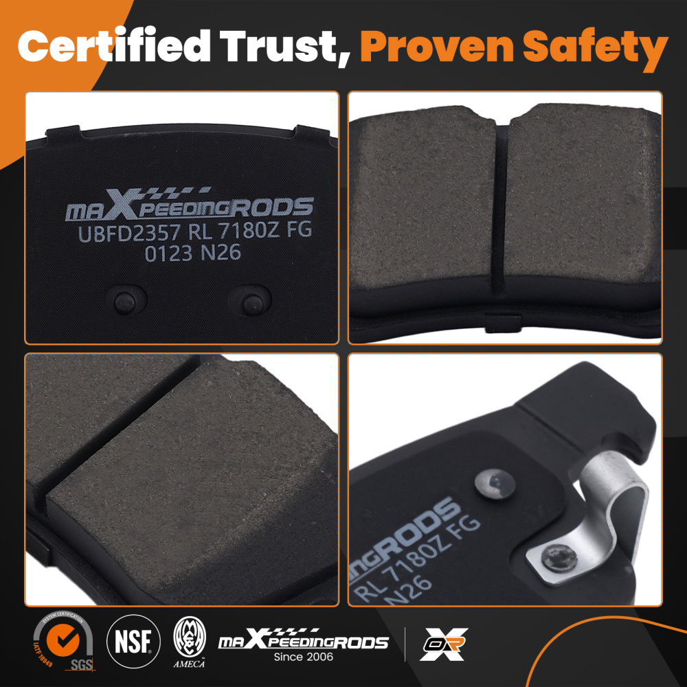 Rear Ceramic Brake Pads Set compatible for Acura RDX 2019-2025 compatible for Honda Civic 2016-2025 P1878