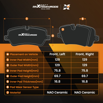 Front Ceramic Brake Pads Set compatible for BMW 228i 230i 330e 330i 430i X1 X2 X3 X4 Z4