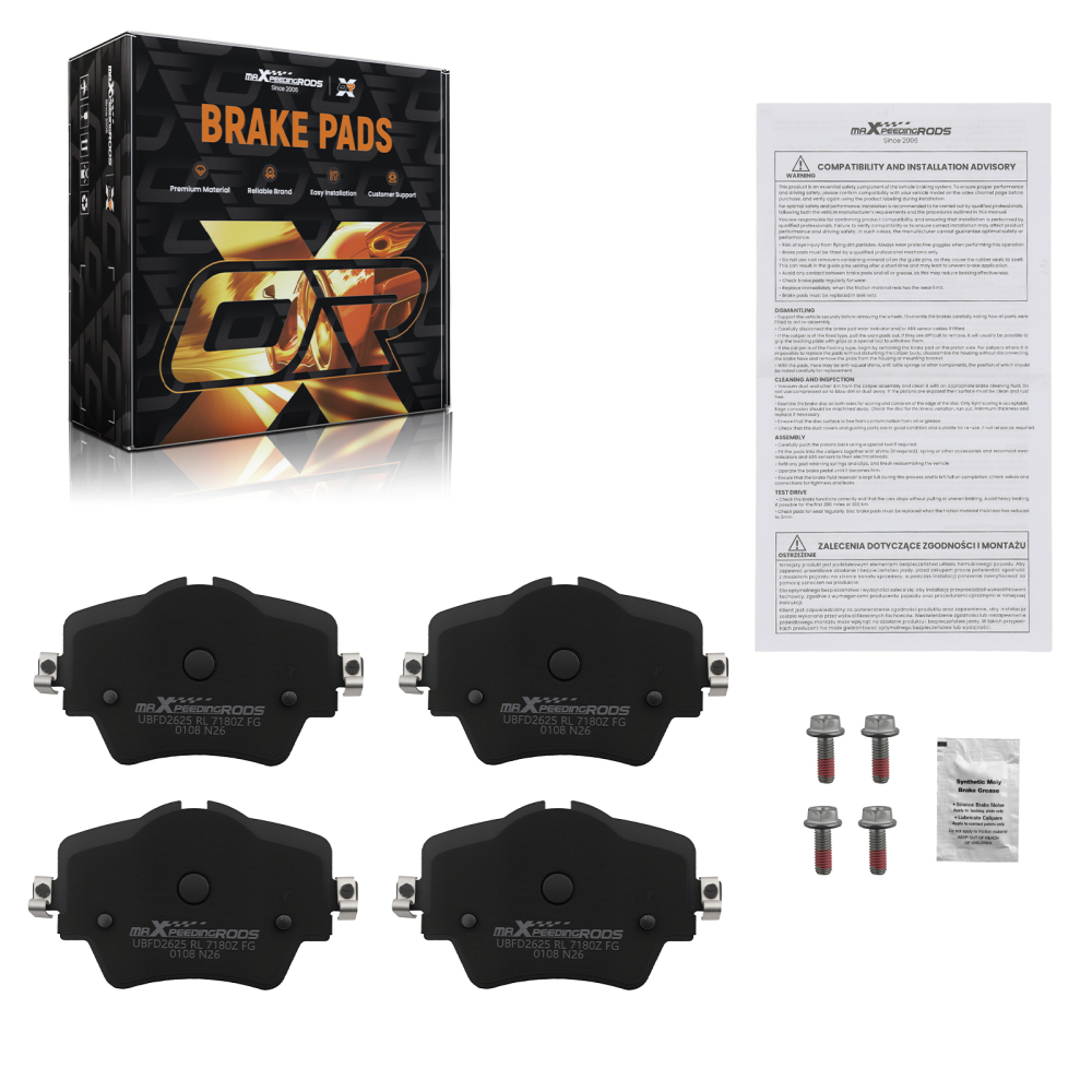 Front Ceramic Brake Pads Set compatible for BMW 228i 230i 330e 330i 430i X1 X2 X3 X4 Z4