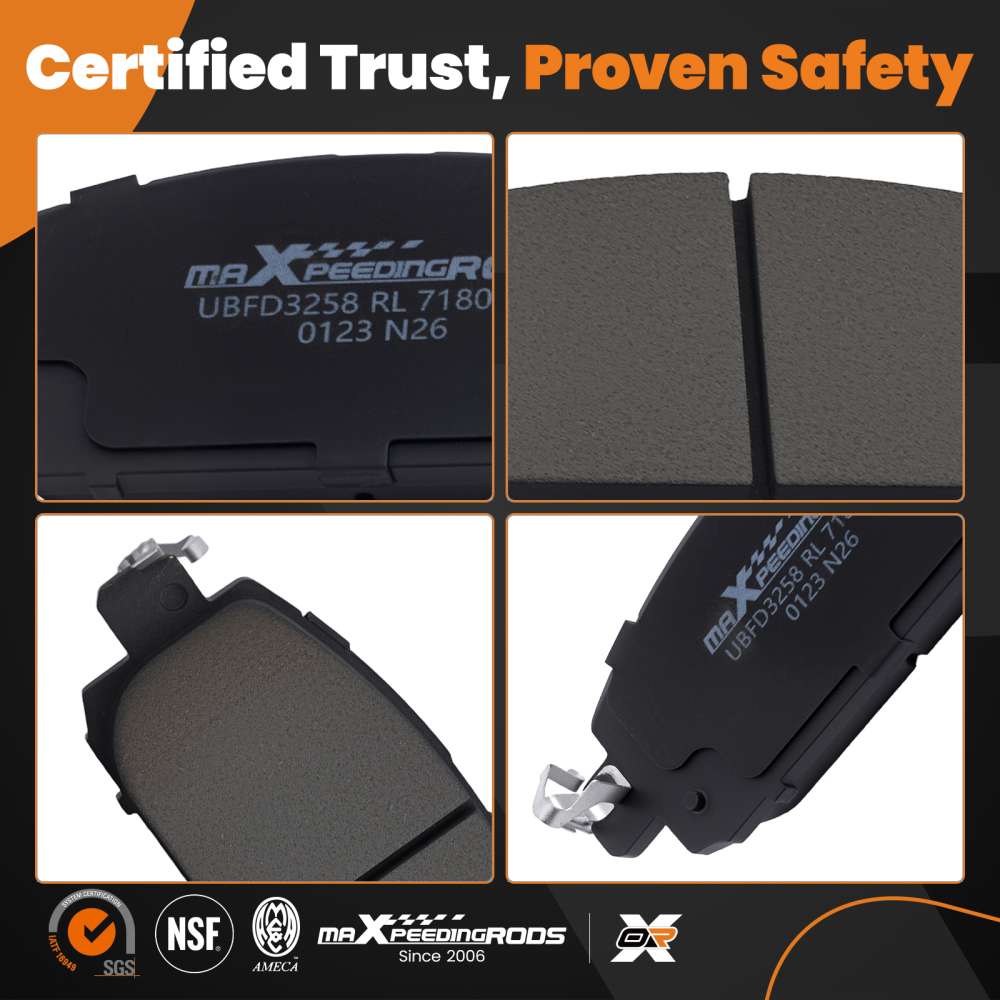 Front Ceramic Brake Pads Set compatible for Nissan Kicks 2021-2024 Sentra 2020-2024 D2310