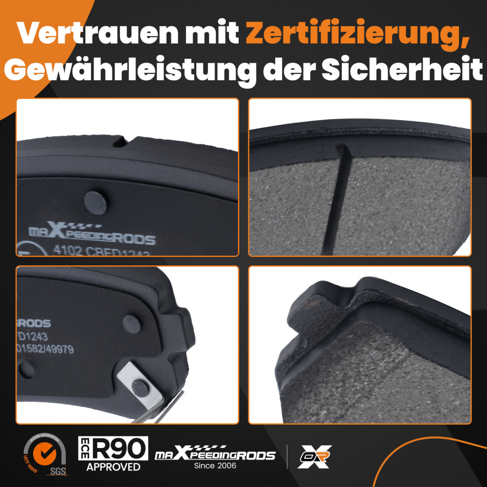Rear Brake Pads Kit compatible for Hyundai Accent 2005-2010/i20 2008-2015/i30 2007-2012