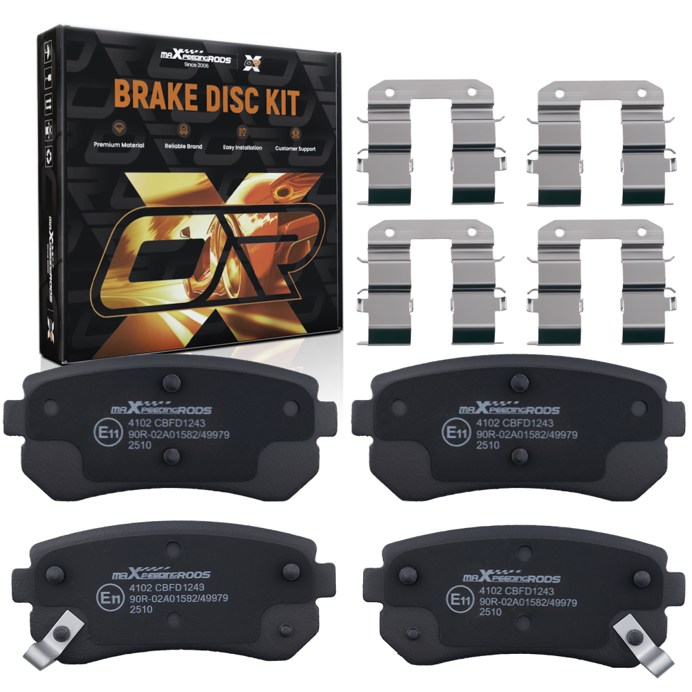 Rear Brake Pads Kit compatible for Hyundai Accent 2005-2010/i20 2008-2015/i30 2007-2012