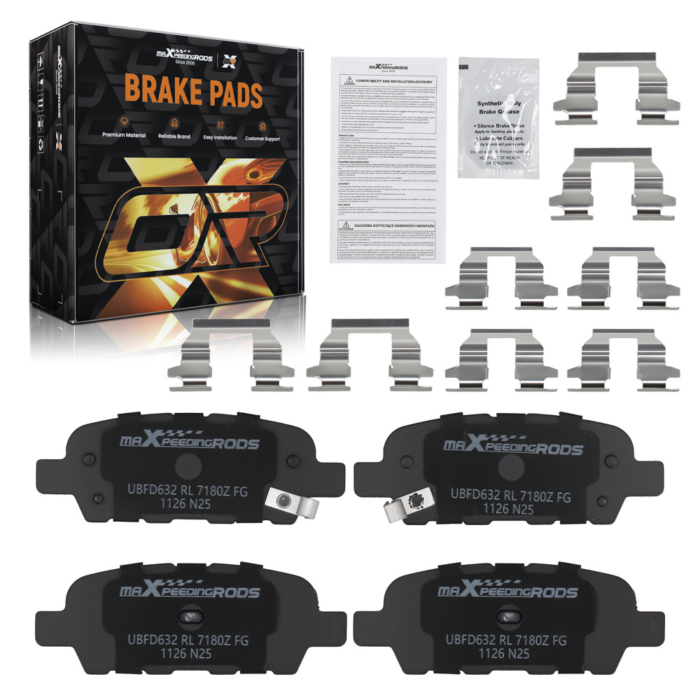 Rear Ceramic Brake Pads Set compatible for Infiniti EX35 EX37 FX35 FX37 FX45 G25 G35 G37