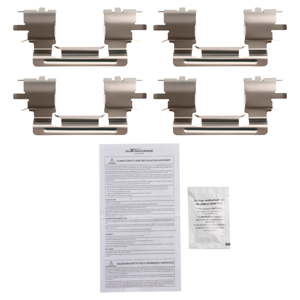 Front Ceramic Brake Pads Set compatible for Lexus GS300 2006/ IS250 2009-2015 w/Hardwares
