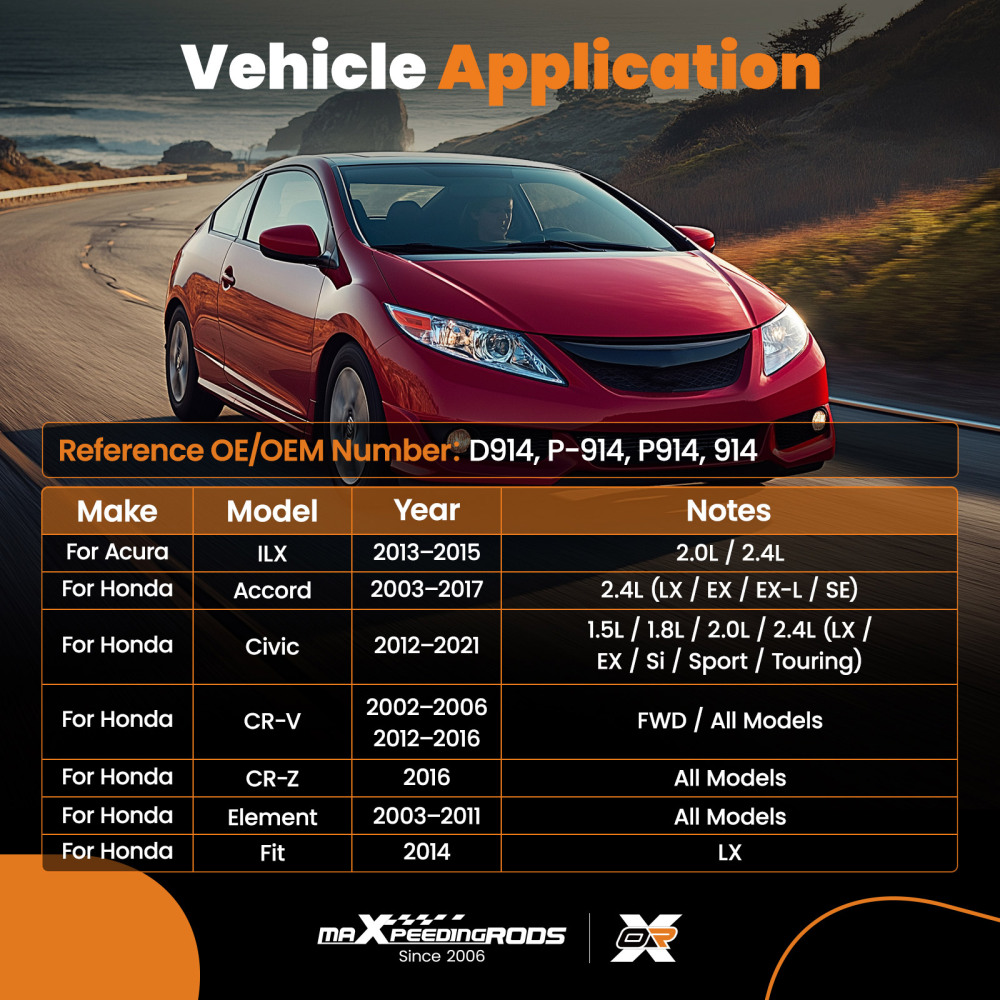 Front Ceramic Brake Pads Set compatible for Acura ILX compatible for Honda Accord Civic 2013-2021 D914