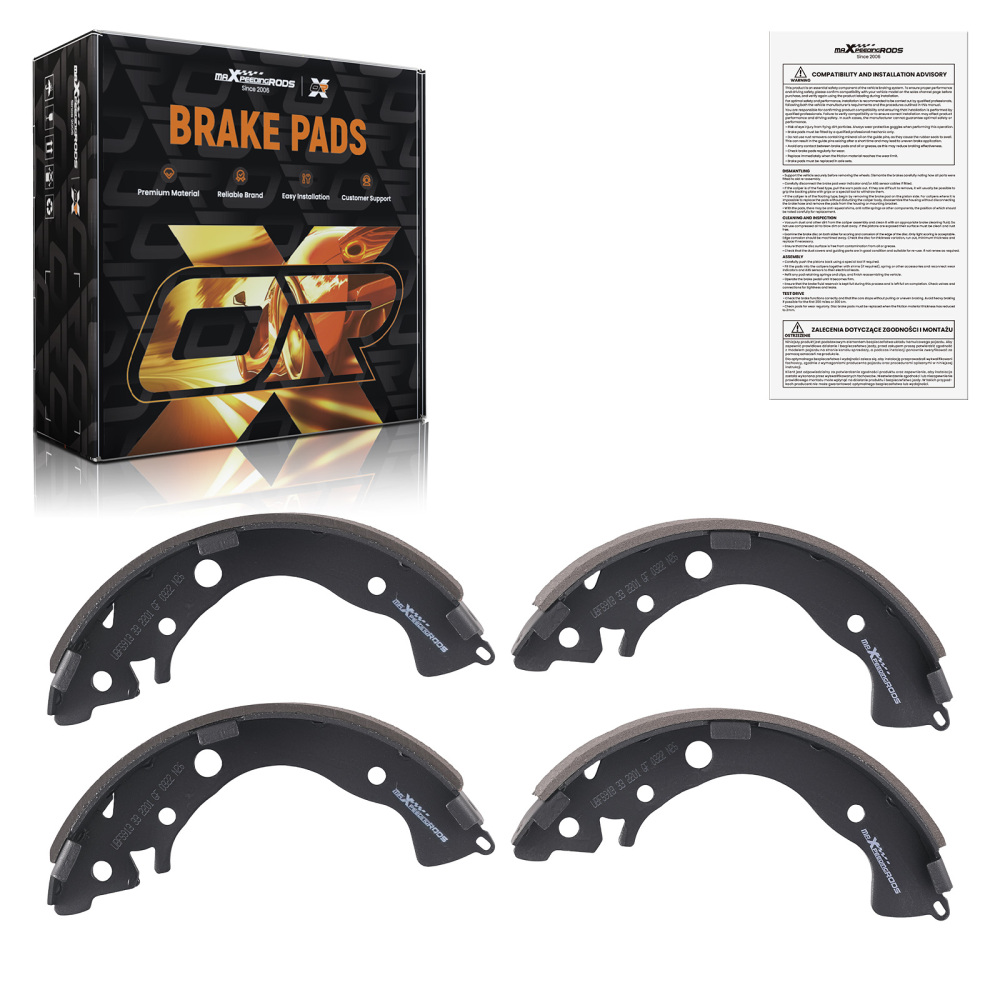 Rear Brake Shoes Set compatible for Honda Fit 2009-2020 Insight 2010-2014 SH-913 S913
