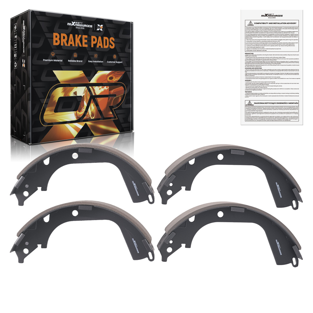 Rear Brake Shoes Set compatible for GMC Sierra/Chevrolet Silverado 1500 2008-2013 SH-960