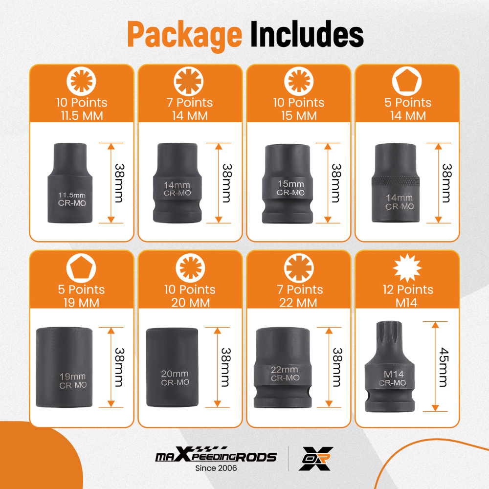 16pcs Brake DiscCaliper Socket Set compatible for VW Audi Benz compatible for BMW Porsche